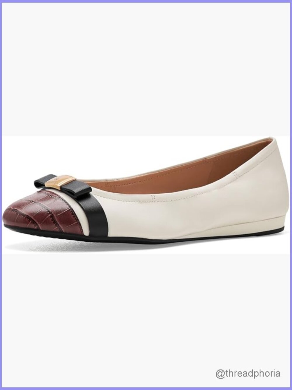 Women's Ballet Flats - Leather Bow Flats - Comfort Casual Dress Shoes
